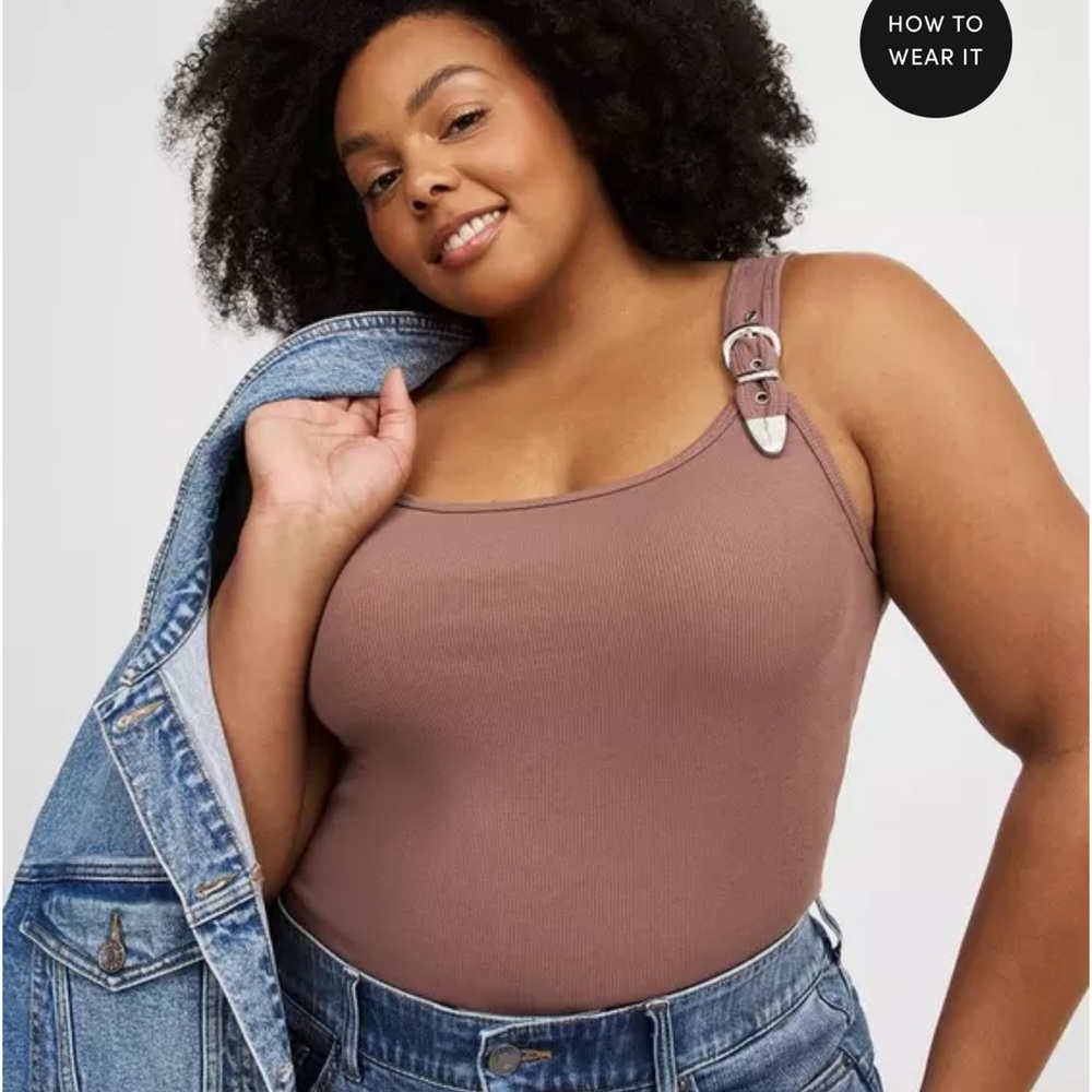 Torrid Deep Taupe Western Buckle Strap Tank